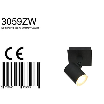 Plafondspot Points Noirs 3059ZW Zwart