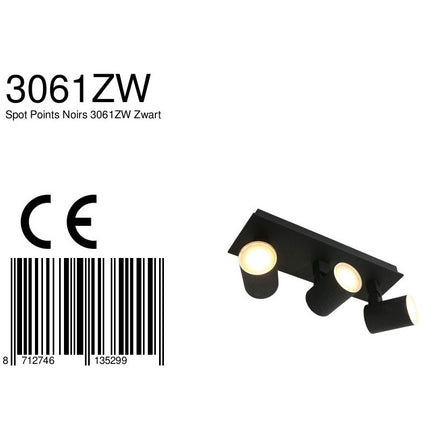 Plafondspot Points Noirs 3061ZW Zwart