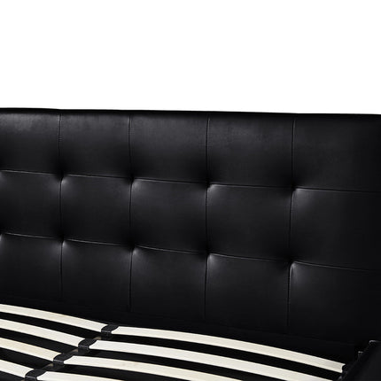 PROMO - Bed met koffer 'Porto' 160x200 met lattenbodem PU Zwart (2c)