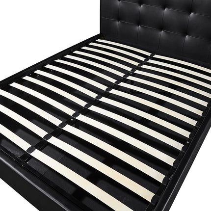 PROMO - Bed met koffer 'Porto' 160x200 met lattenbodem PU Zwart (2c)