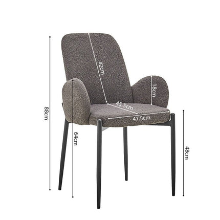 Eetkamerstoel Bouclé Grijs (2 per doos)
