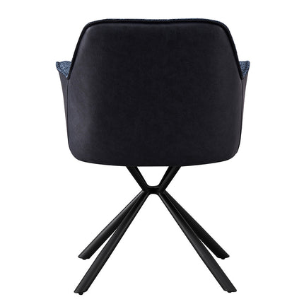 PROMO - Stoel 'Lucie' Bouclé Blauw Rug PU Blauw (2 per doos)