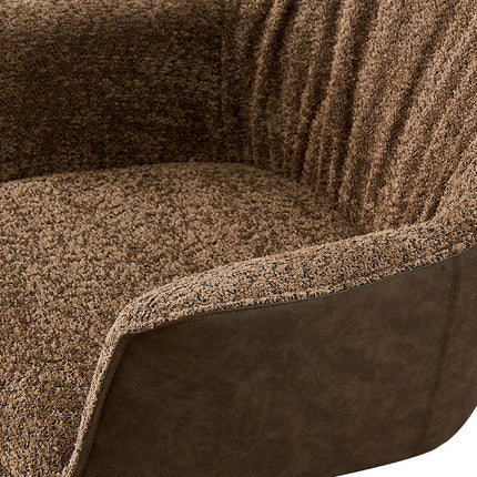PROMO - Stoel 'Lucie' Bouclé Zand Rug PU Bruin