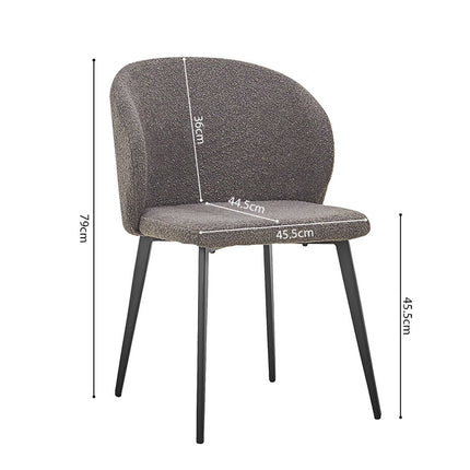 Eetkamerstoel Bouclé Grijs (2 per doos)