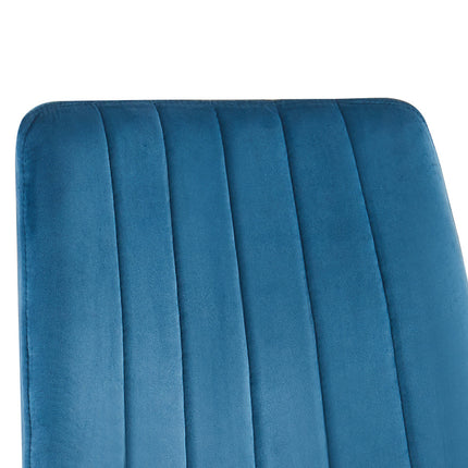 PROMO - Stoel 'Willis' Fluweel Blauw (4 per doos)