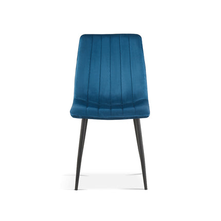 PROMO - Stoel 'Willis' Fluweel Blauw (4 per doos)