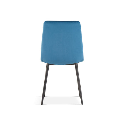 PROMO - Stoel 'Willis' Fluweel Blauw (4 per doos)