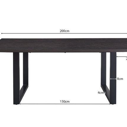 Eettafel 200 cm Decor Donkerbruin