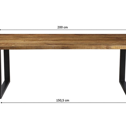 Eettafel  200 cm Rechthoekig Mango hout