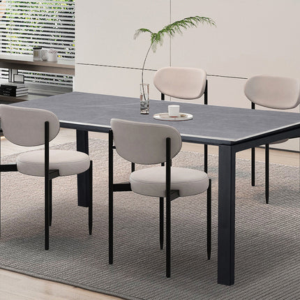 Eettafel 180 cm Rechthoekig Steen Grijs (3c)