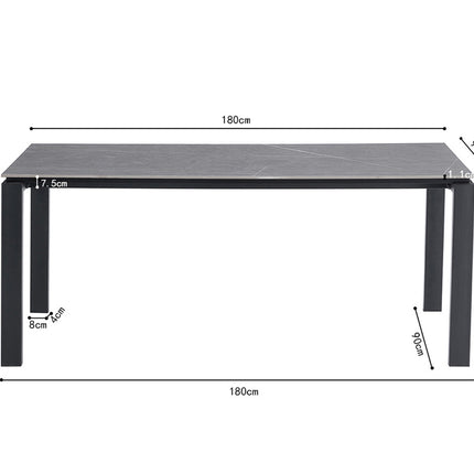 Eettafel 180 cm Rechthoekig Steen Grijs (3c)