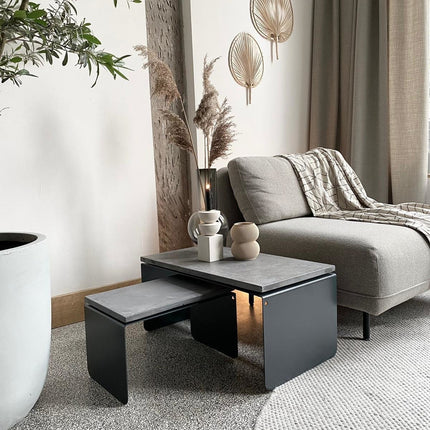 Pyramid - Coffee Table Set - Concrete Top