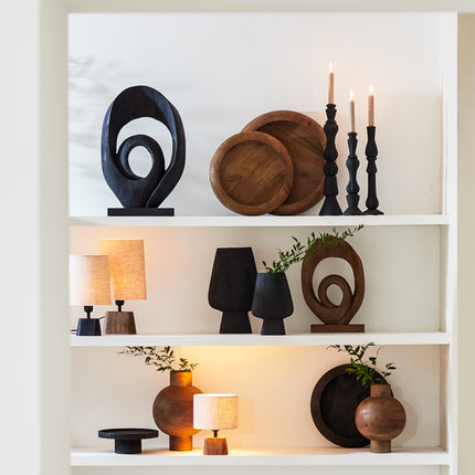 Ornament Randa - Zwart - 40x14x60cm