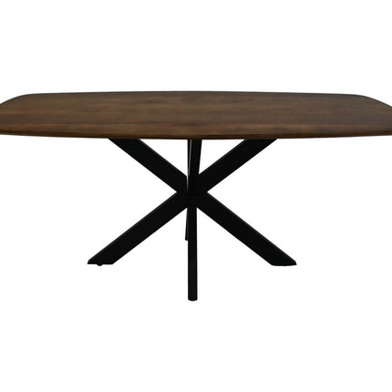 HSM Collection-Dänischer Esstisch-220x110x76-Natur/Schwarz-Mango/Metall