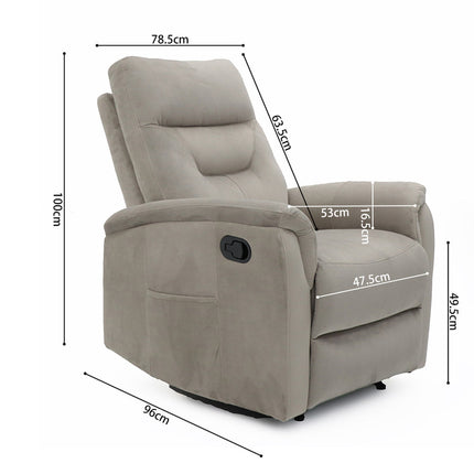 Relax 'Breda' manueel verstelbaar Stof Taupe (1c)