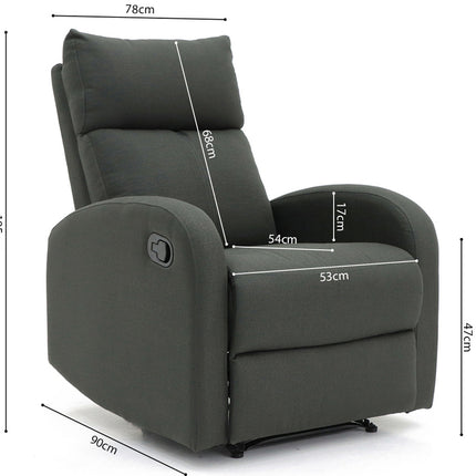 Relax 'France' manueel verstelbaar Stof Grijs (1c)