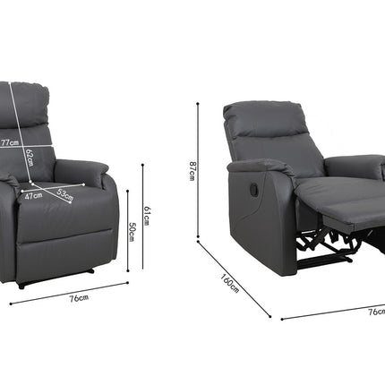 Relax 'Tokio' manueel verstelbaar PU Grijs (1c)