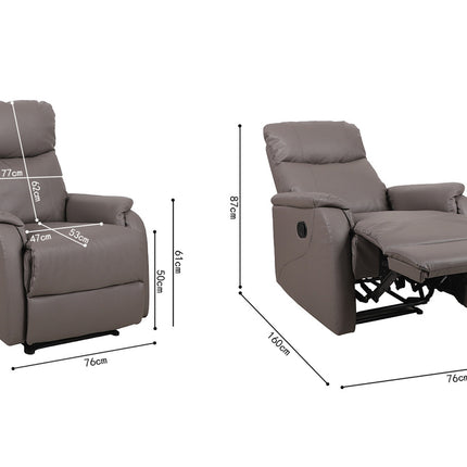Relax 'Tokio' manueel verstelbaar PU Taupe (1c)