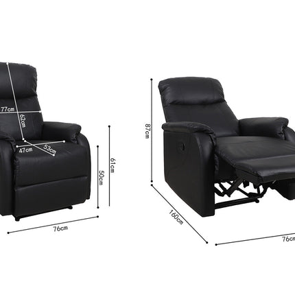 Relax 'Tokio' manueel verstelbaar PU Zwart (1c)
