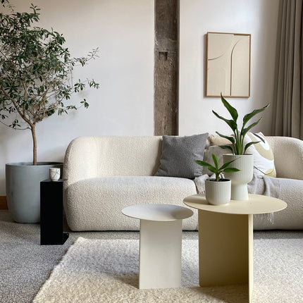 Round side table set - Lucca - White/Cream
