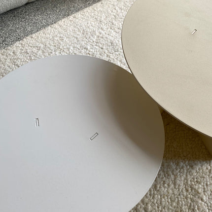 Round side table set - Lucca - White/Cream