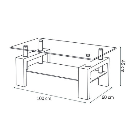 Salontafel 100x60x45 cm - Moderne Elegantie