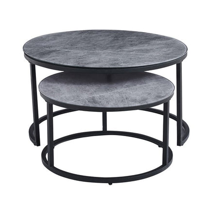 Salontafel -  Glas Steen Grijs