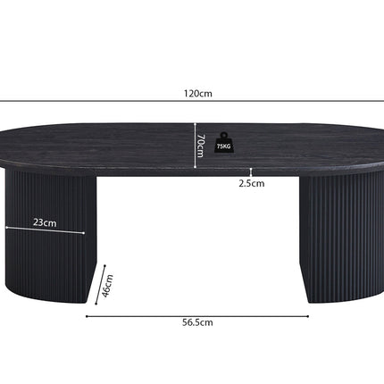 Salontafel 120 cm Ovaal  Donkerbruin