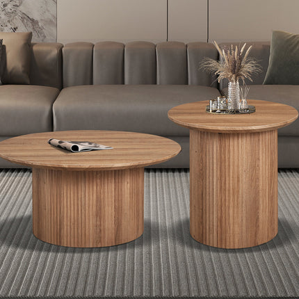 Salontafel 80 cm Rond Decor Oude eik