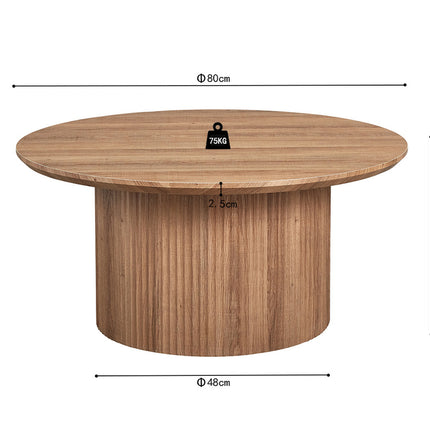 Salontafel 80 cm Rond Decor Oude eik