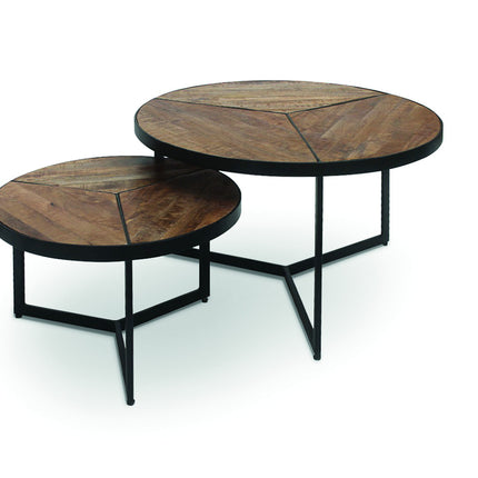Salontafel Set (2-delig) – Mango Hout & Metaal