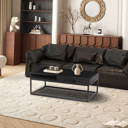 Salontafel met lade Mango hout zwart