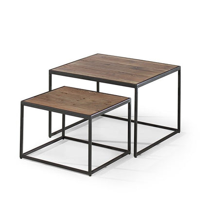 Salontafel  2-delig vierkant  Mango hout