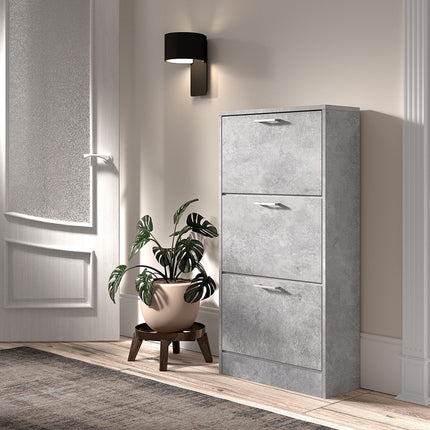 Schoenenkast 'Carini' 3 laden Beton (1c)