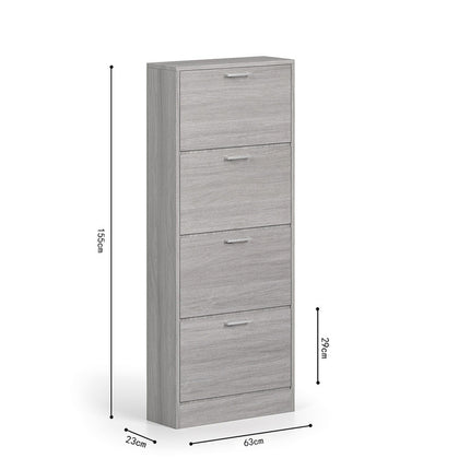 Schoenenkast 'Carini' 4 laden Grijze eik (1c)