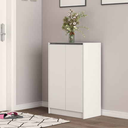 Schoenenkast 'Lilly' 2 deuren Wit (1c)