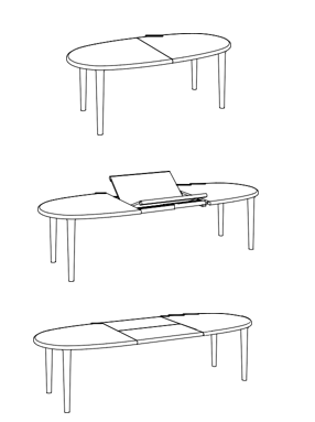 eikenhout eettafel 210/300 E02M