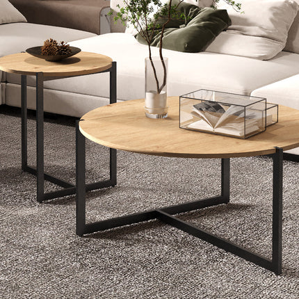 Set van 2 Salontafels - 'Pola' Decor Oude Eik