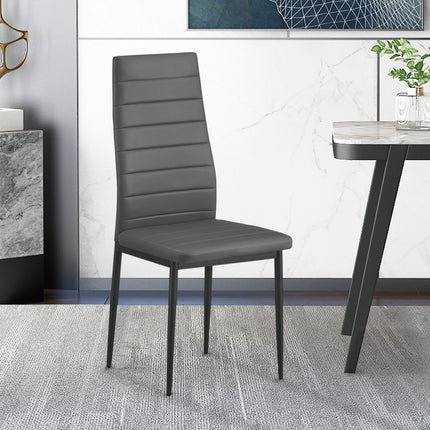 Eetkamerstoelen Set van 4 stoelen 'Cato/Kenzo' PU Grijs (1c)