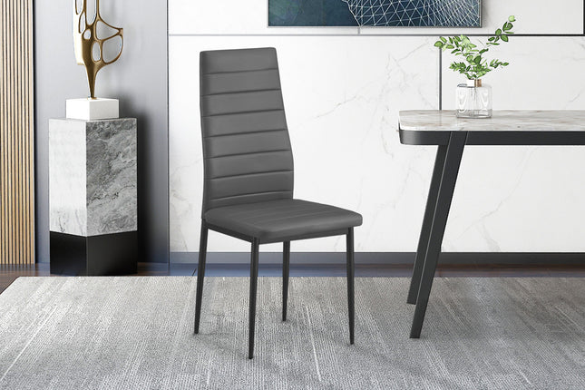 Eetkamerstoelen Set van 4 stoelen 'Cato/Kenzo' PU Grijs (1c)
