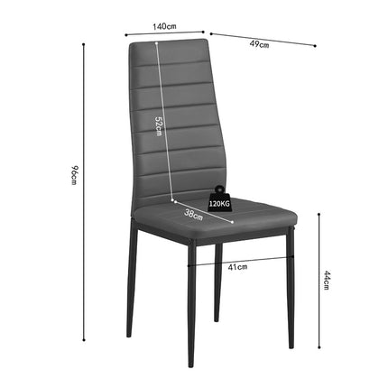 Eetkamerstoelen Set van 4 stoelen 'Cato/Kenzo' PU Grijs (1c)