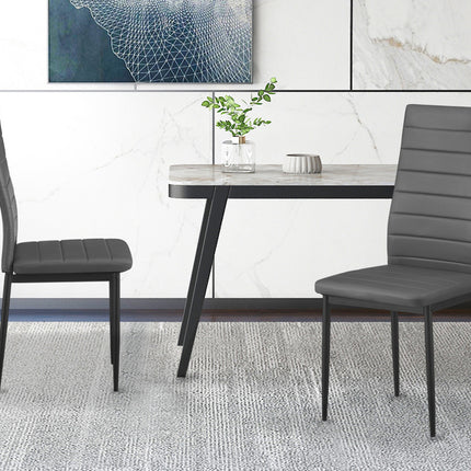 Eetkamerstoelen Set van 4 stoelen 'Cato/Kenzo' PU Grijs (1c)