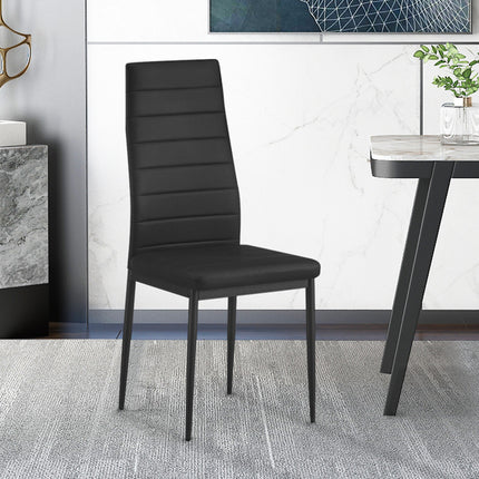 Eetkamerstoelen Set van 4 stoelen 'Cato/Kenzo' PU Zwart (1c)