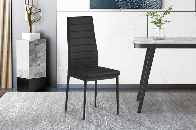 Eetkamerstoelen Set van 4 stoelen 'Cato/Kenzo' PU Zwart (1c)