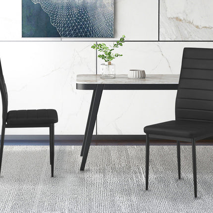 Eetkamerstoelen Set van 4 stoelen 'Cato/Kenzo' PU Zwart (1c)