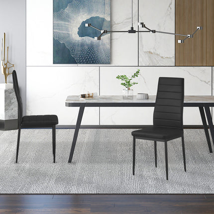 Eetkamerstoelen Set van 4 stoelen 'Cato/Kenzo' PU Zwart (1c)