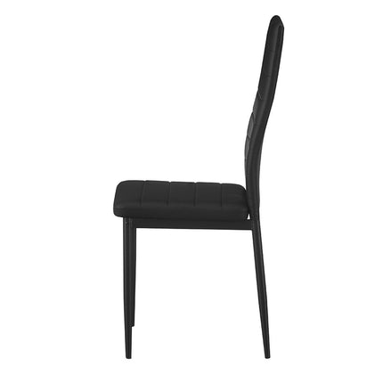 Eetkamerstoelen Set van 4 stoelen 'Cato/Kenzo' PU Zwart (1c)