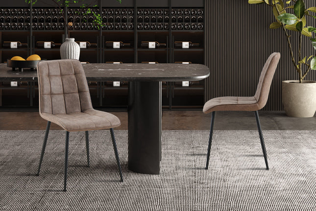 Eetkamerstoelen Set van 4 stoelen 'Furas' Vintage PU Bruin (1c)