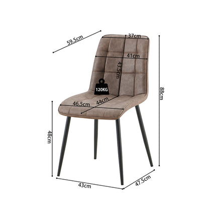 Eetkamerstoelen Set van 4 stoelen 'Furas' Vintage PU Bruin (1c)