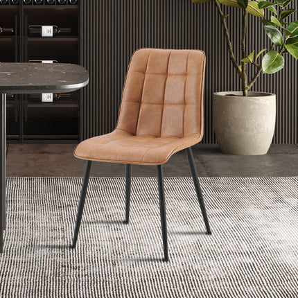 Eetkamerstoelen Set van 4 stoelen 'Furas' Vintage PU Cognac (1c)